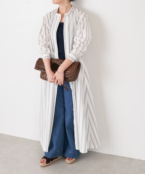 BEARDSLEY（ビアズリー）の「ギャザーシャツワンピース（ワンピース・レディース・ブルー/グリーン・FREE）」の13枚目の写真