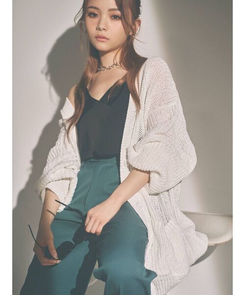 RESEXXY（リゼクシー）の「【m】ボリュームカーデ（カーディガン/ボレロ・レディース・ホワイト/ブラック/ベージュ・FREE）」の2枚目の写真