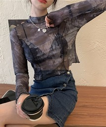 c.u.l | 【c.u.l:w】タイダイ柄プチハイネックメロウシアートップス culw212(Tシャツ/カットソー)