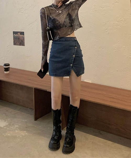 c.u.l（シーユーエル）の「【c.u.l:w】タイダイ柄プチハイネック