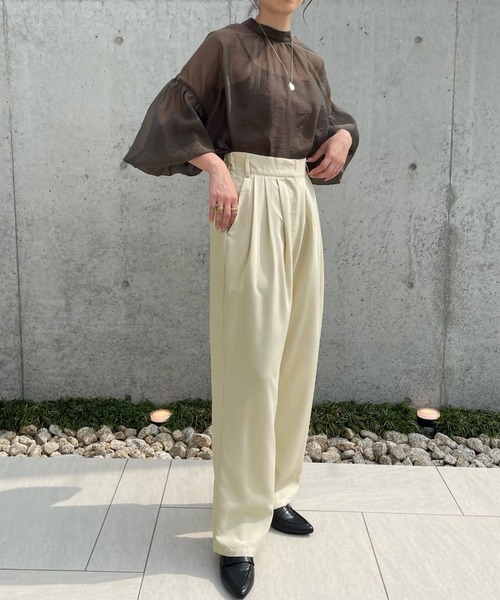 select MOCA by misato（セレクトモカバイミサト）の「2WAY袖ボリュームシアーブラウス（シャツ/ブラウス・レディース・ブラック/ダークブラウン/アイボリー・FREE）」の16枚目の写真