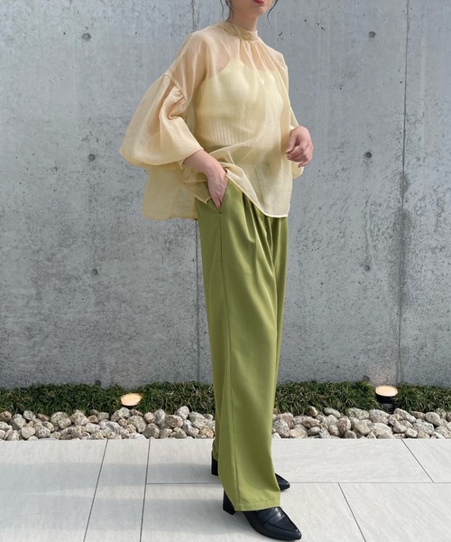 select MOCA by misato（セレクトモカバイミサト）の「2WAY袖ボリュームシアーブラウス（シャツ/ブラウス・レディース・ブラック/ダークブラウン/アイボリー・FREE）」の13枚目の写真