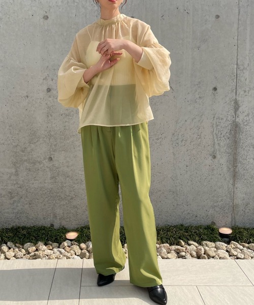 select MOCA by misato（セレクトモカバイミサト）の「2WAY袖ボリュームシアーブラウス（シャツ/ブラウス・レディース・ブラック/ダークブラウン/アイボリー・FREE）」の12枚目の写真