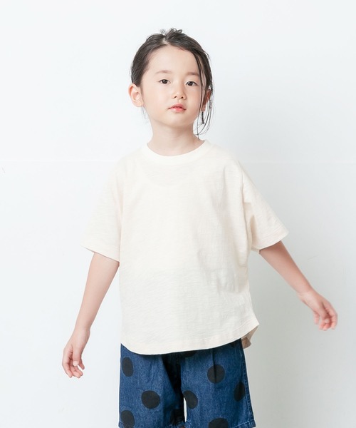 DILASH（ディラッシュ）の「ムラ糸天竺 ラグラン半袖Tシャツ（Tシャツ/カットソー・キッズ・キナリ/チャコール/サックスブルー/ブラウン・100/110/120/80/130/140/90）」の5枚目の写真