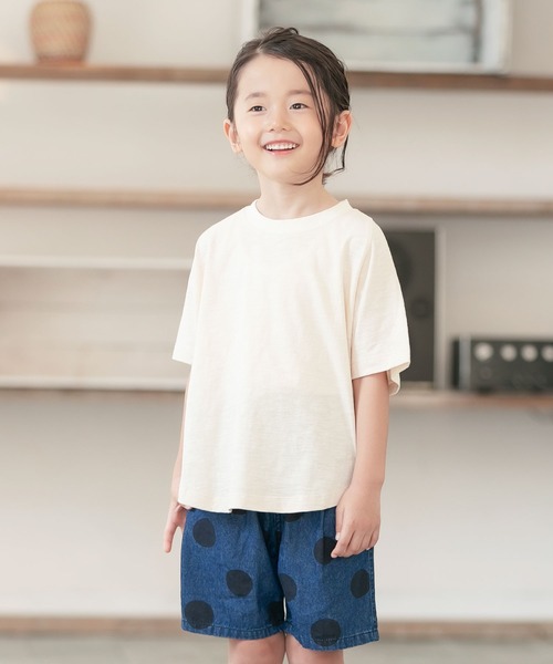 DILASH（ディラッシュ）の「ムラ糸天竺 ラグラン半袖Tシャツ（Tシャツ/カットソー・キッズ・キナリ/チャコール/サックスブルー/ブラウン・100/110/120/80/130/140/90）」の10枚目の写真