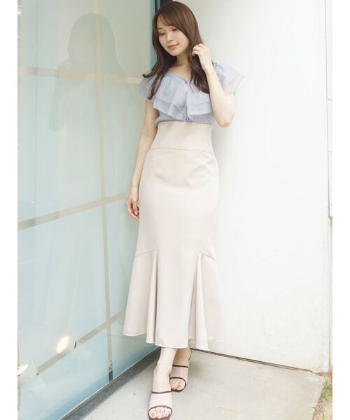 MERCURYDUO（マーキュリーデュオ）の「異素材ラッフルカーディガン（カーディガン/ボレロ・レディース・オフホワイト/ブラック/ライトブルー・FREE）」の17枚目の写真