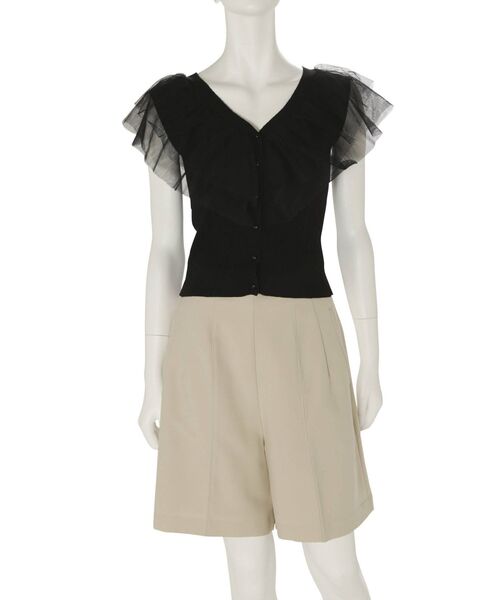 MERCURYDUO（マーキュリーデュオ）の「異素材ラッフルカーディガン（カーディガン/ボレロ・レディース・オフホワイト/ブラック/ライトブルー・FREE）」の20枚目の写真