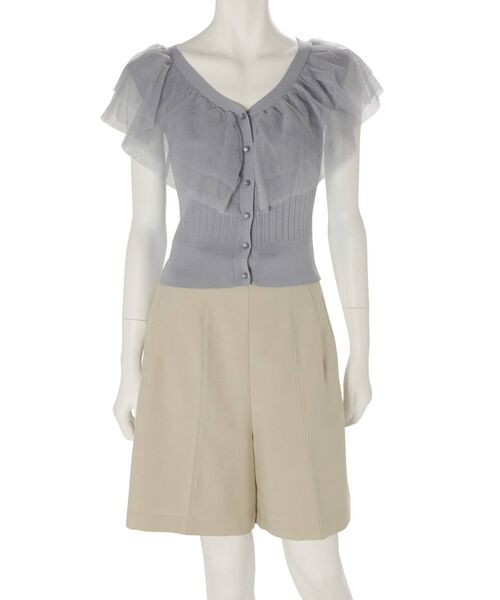 MERCURYDUO（マーキュリーデュオ）の「異素材ラッフルカーディガン（カーディガン/ボレロ・レディース・オフホワイト/ブラック/ライトブルー・FREE）」の21枚目の写真