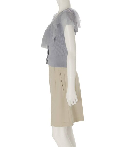 MERCURYDUO（マーキュリーデュオ）の「異素材ラッフルカーディガン（カーディガン/ボレロ・レディース・オフホワイト/ブラック/ライトブルー・FREE）」の22枚目の写真