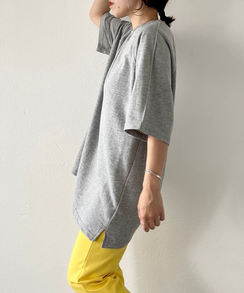 natto(ナット)の「【ユニセックスアイテム】loose silhouette sweat tee / ルーズシルエットスウェットtee(Tシャツ/カットソー・レディース・ライトグレー/ブラック/ベージュ/グレー・FREE)」の10枚目の写真