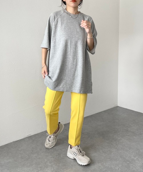 natto(ナット)の「【ユニセックスアイテム】loose silhouette sweat tee / ルーズシルエットスウェットtee(Tシャツ/カットソー・レディース・ライトグレー/ブラック/ベージュ/グレー・FREE)」の14枚目の写真