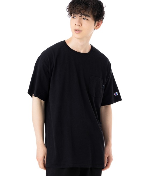 プリーツ付き黒半袖Tシャツ Tシャツ メンズ 半袖 ブランド 半袖Tシャツ 黒 無地 インナー