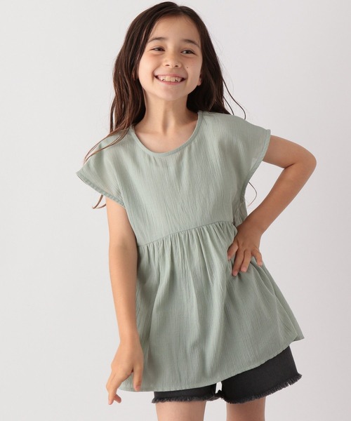 GLOBAL WORK（グローバルワーク）の「ヨウリュウブラウス/ノースリーブ/キッズ/299647（シャツ/ブラウス・キッズ・ホワイト/ライトブルー/ライトグリーン/ホワイト系その他2・110cm/100cm/120cm/130cm/140cm/150cm/160cm）」の3枚目の写真