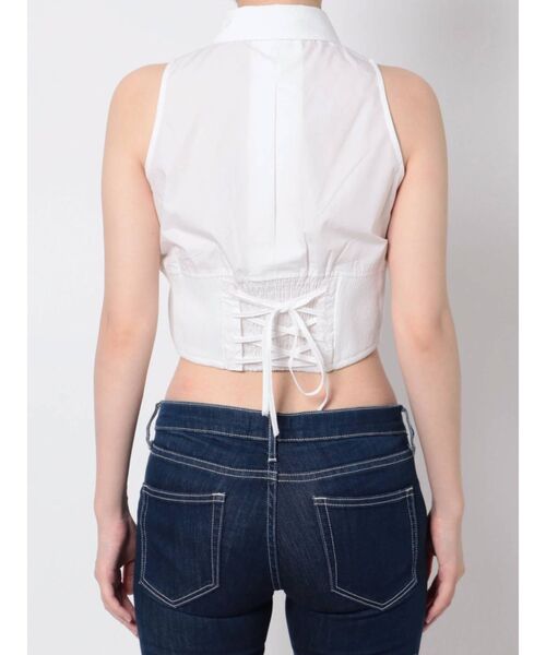GYDA(ジェイダ)の「BACKレースアップ ノースリーブショートシャツ(シャツ/ブラウス・レディース・オフホワイト/ブラック・FREE)」の22枚目の写真