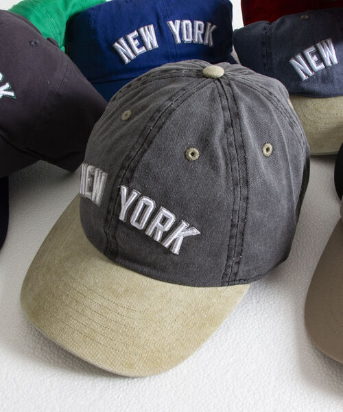 newhattan（ニューハッタン）の「【NEW HATTAN/ニューハッタン】ベースボールキャップ NEW YORK embroidery（キャップ・メンズ・チャコールグレー/ブラック/ベージュ/ネイビー/オレンジ/ブルー/グリーン/ブラック系その他/ブルー系その他・FREE）」の3枚目の写真
