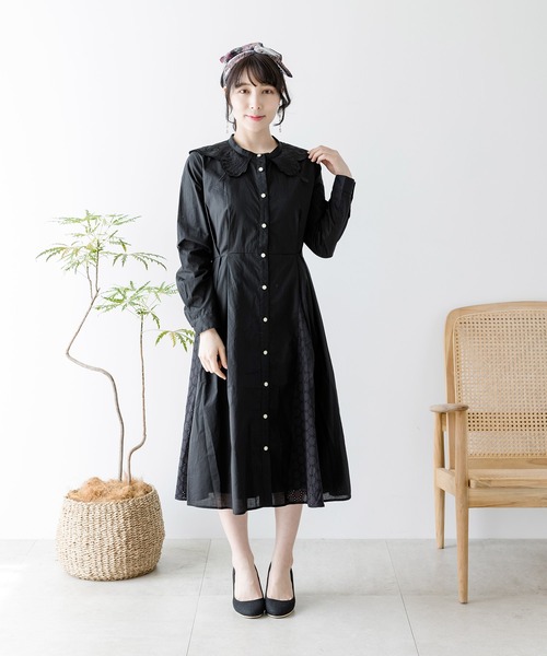 5248 蝶襟切替シャツワンピース ワンピース ワンピース Is Scolar イズスカラー のワンピース 5248 蝶襟切替シャツワンピース 5248 を購入できます Scolar Is Scolar イズスカラー のファッション