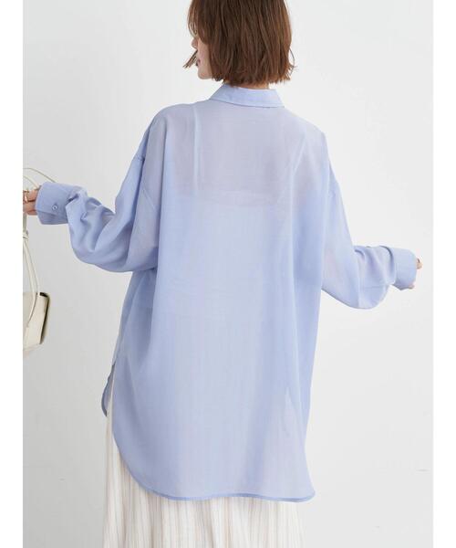 earth music&ecology(アースミュージックアンドエコロジー)の「ボーイズライクビッグシャツ(シャツ/ブラウス・レディース・ホワイト/ライトパープル/ライトイエロー・FREE)」の7枚目の写真