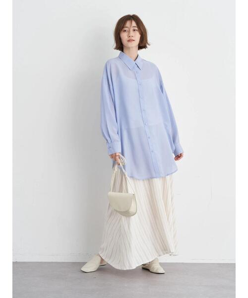 earth music&ecology(アースミュージックアンドエコロジー)の「ボーイズライクビッグシャツ(シャツ/ブラウス・レディース・ホワイト/ライトパープル/ライトイエロー・FREE)」の8枚目の写真