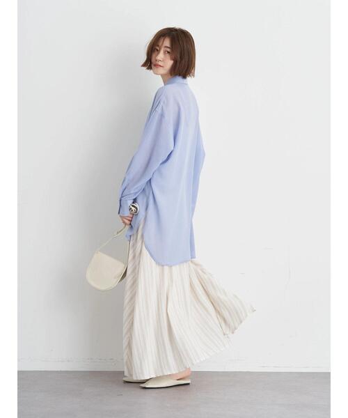 earth music&ecology(アースミュージックアンドエコロジー)の「ボーイズライクビッグシャツ(シャツ/ブラウス・レディース・ホワイト/ライトパープル/ライトイエロー・FREE)」の10枚目の写真