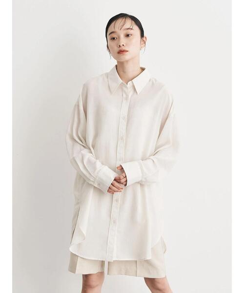 earth music&ecology(アースミュージックアンドエコロジー)の「ボーイズライクビッグシャツ(シャツ/ブラウス・レディース・ホワイト/ライトパープル/ライトイエロー・FREE)」の12枚目の写真