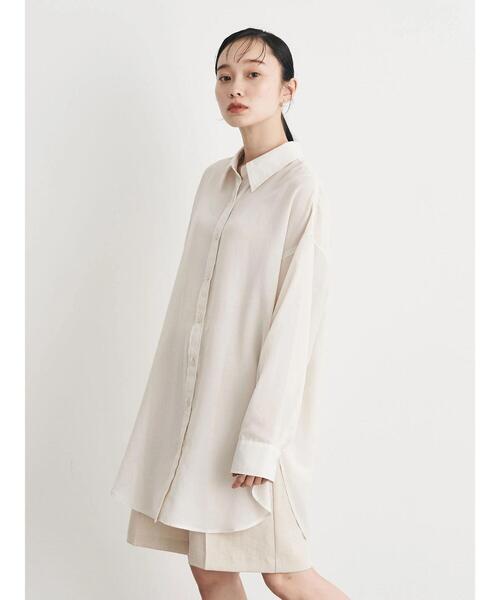 earth music&ecology(アースミュージックアンドエコロジー)の「ボーイズライクビッグシャツ(シャツ/ブラウス・レディース・ホワイト/ライトパープル/ライトイエロー・FREE)」の13枚目の写真