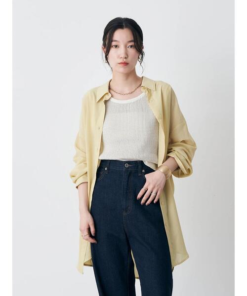 earth music&ecology(アースミュージックアンドエコロジー)の「ボーイズライクビッグシャツ(シャツ/ブラウス・レディース・ホワイト/ライトパープル/ライトイエロー・FREE)」の19枚目の写真