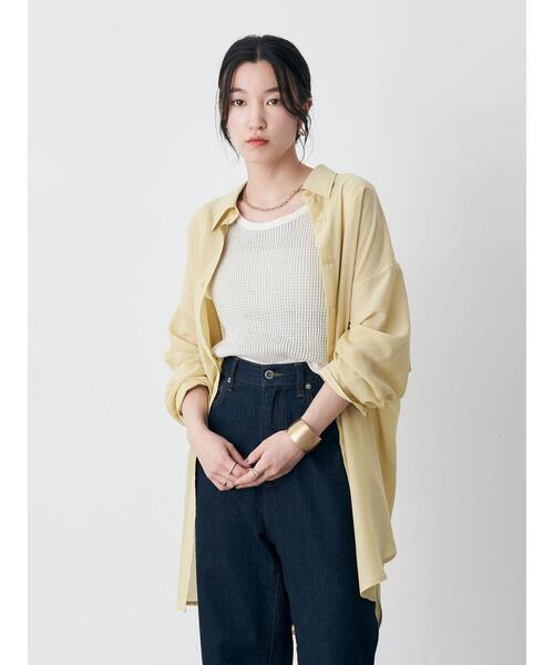 earth music&ecology(アースミュージックアンドエコロジー)の「ボーイズライクビッグシャツ(シャツ/ブラウス・レディース・ホワイト/ライトパープル/ライトイエロー・FREE)」の20枚目の写真