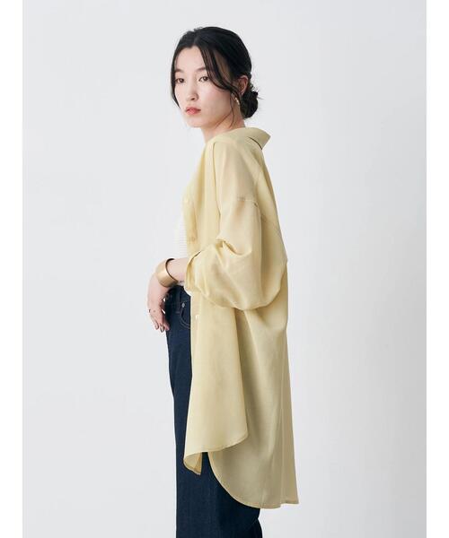 earth music&ecology(アースミュージックアンドエコロジー)の「ボーイズライクビッグシャツ(シャツ/ブラウス・レディース・ホワイト/ライトパープル/ライトイエロー・FREE)」の21枚目の写真