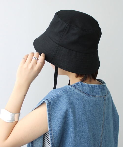 GeeRA（ジーラ）の「リボン付バケットハット（ハット・レディース・ブラック/オフホワイト・FREE）」の16枚目の写真