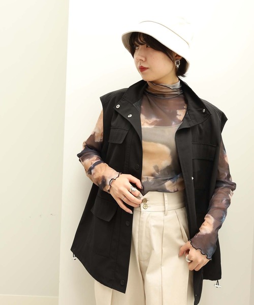 GeeRA（ジーラ）の「リボン付バケットハット（ハット・レディース・ブラック/オフホワイト・FREE）」の12枚目の写真