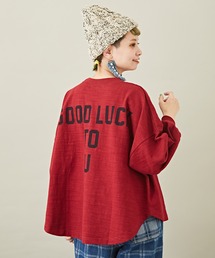 CUBE SUGAR（キューブシュガー）の「長袖クルーネックバックプリントビッグTシャツ（Tシャツ/カットソー）」