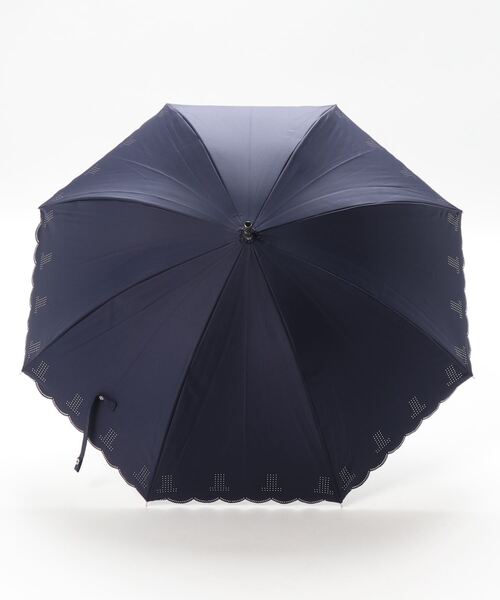 LANVIN collection(ランバン コレクション)の「晴雨兼用日傘 ヒートカット(長傘・レディース・ホワイト/ブラック/ダークブルー・FREE)」の4枚目の写真