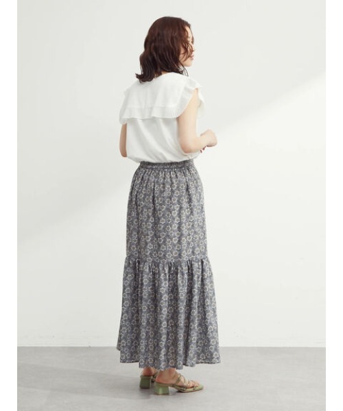 Green　Parks（グリーンパークス）の「プリーツドッキングヨークプルオーバー（Tシャツ/カットソー・レディース・ブラック/ブラウン/オフホワイト・FREE）」の16枚目の写真