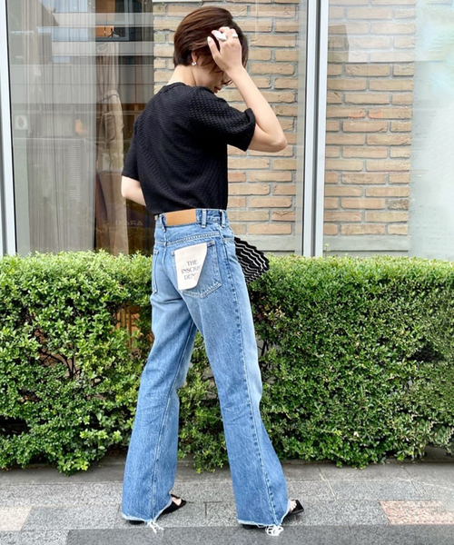 journal standard L'essage(ジャーナルスタンダードレサージュ)の「リンキングニットTシャツ(Tシャツ/カットソー・レディース・ブラック/ホワイト・FREE)」の4枚目の写真