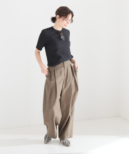 journal standard L'essage(ジャーナルスタンダードレサージュ)の「リンキングニットTシャツ(Tシャツ/カットソー・レディース・ブラック/ホワイト・FREE)」の8枚目の写真