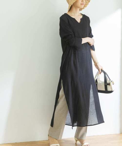 URBAN RESEARCH(アーバンリサーチ)の「コットンモスカフタンワンピース(ワンピース・レディース・オフホワイト/ブラック/ベージュ系その他・FREE)」の10枚目の写真