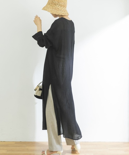 URBAN RESEARCH(アーバンリサーチ)の「コットンモスカフタンワンピース(ワンピース・レディース・オフホワイト/ブラック/ベージュ系その他・FREE)」の11枚目の写真