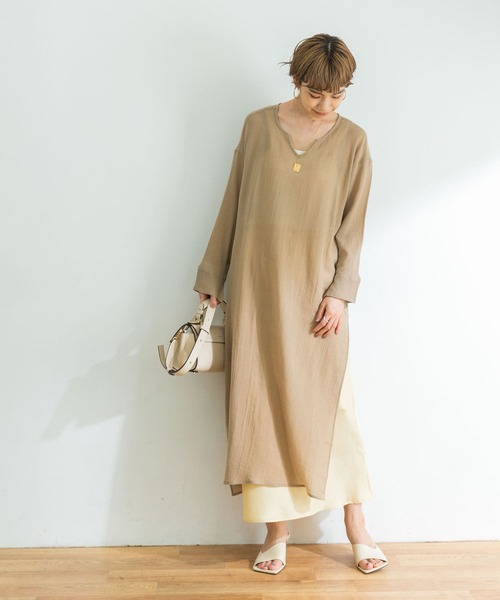 URBAN RESEARCH(アーバンリサーチ)の「コットンモスカフタンワンピース(ワンピース・レディース・オフホワイト/ブラック/ベージュ系その他・FREE)」の19枚目の写真