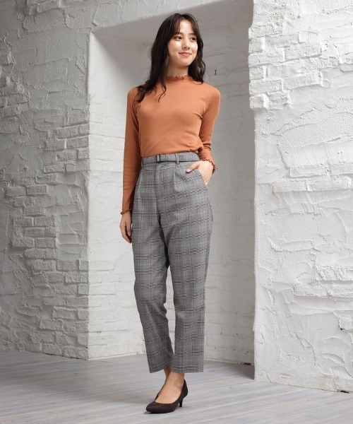 Honeys（ハニーズ）の「チェックテーパードパンツ（その他パンツ・レディース・ブラック×レッド/ネイビー系/ブラック系その他/ブラック×ブルー・M/L/LL/S）」の5枚目の写真