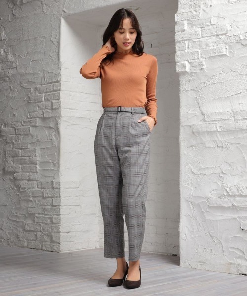 Honeys（ハニーズ）の「チェックテーパードパンツ（その他パンツ・レディース・ブラック×レッド/ネイビー系/ブラック系その他/ブラック×ブルー・M/L/LL/S）」の6枚目の写真