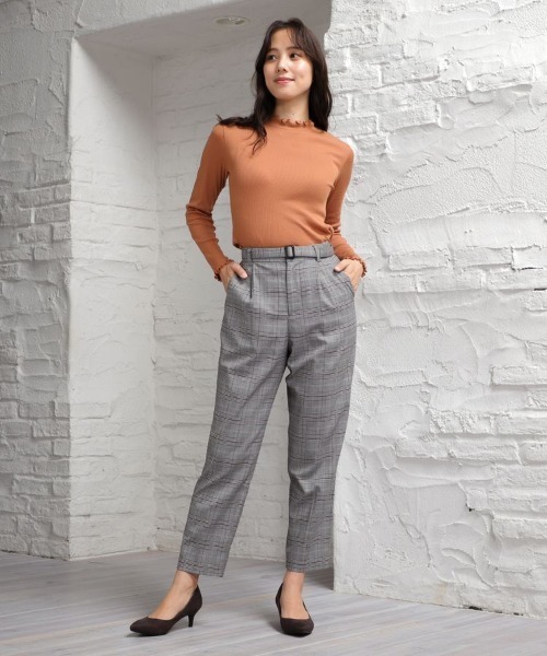 Honeys（ハニーズ）の「チェックテーパードパンツ（その他パンツ・レディース・ブラック×レッド/ネイビー系/ブラック系その他/ブラック×ブルー・M/L/LL/S）」の7枚目の写真