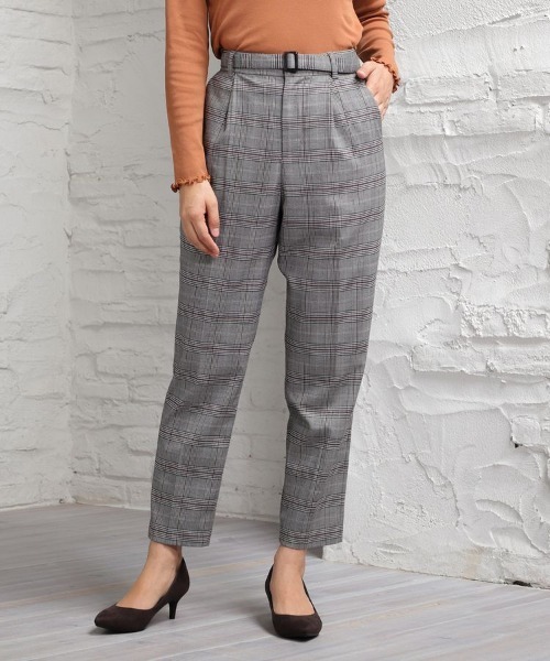 Honeys（ハニーズ）の「チェックテーパードパンツ（その他パンツ・レディース・ブラック×レッド/ネイビー系/ブラック系その他/ブラック×ブルー・M/L/LL/S）」の9枚目の写真