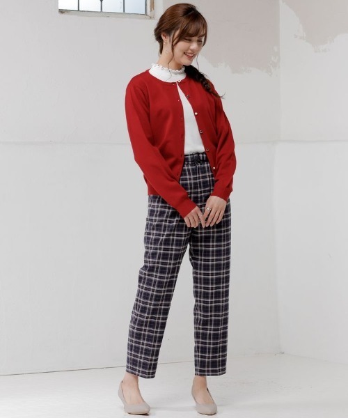 Honeys（ハニーズ）の「チェックテーパードパンツ（その他パンツ・レディース・ブラック×レッド/ネイビー系/ブラック系その他/ブラック×ブルー・M/L/LL/S）」の14枚目の写真