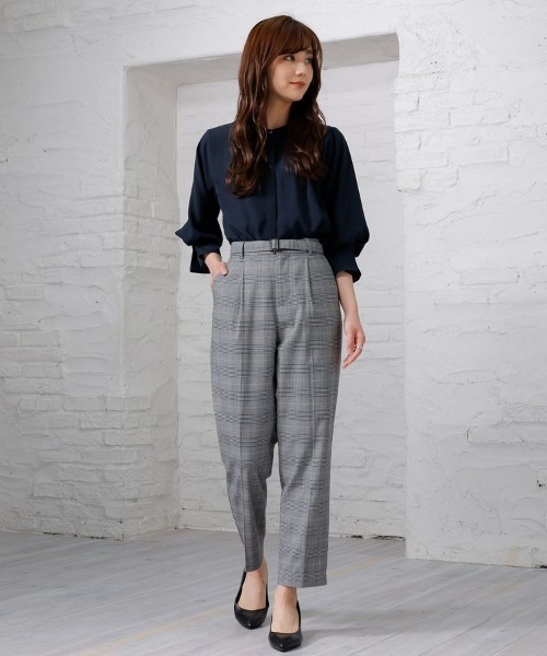 Honeys（ハニーズ）の「チェックテーパードパンツ（その他パンツ・レディース・ブラック×レッド/ネイビー系/ブラック系その他/ブラック×ブルー・M/L/LL/S）」の21枚目の写真