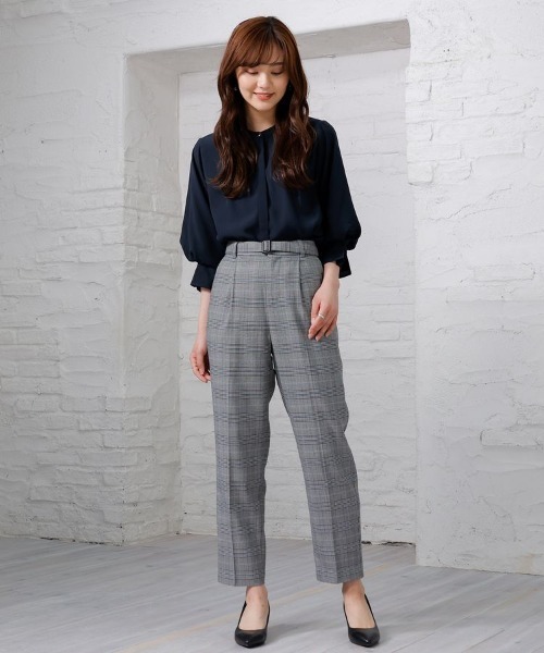 Honeys（ハニーズ）の「チェックテーパードパンツ（その他パンツ・レディース・ブラック×レッド/ネイビー系/ブラック系その他/ブラック×ブルー・M/L/LL/S）」の22枚目の写真