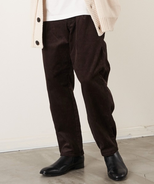 UNIVERSAL OVERALL(ユニバーサルオーバーオール)の「【UNIVERSAL OVERALL】CORDUROY TUCK TAPERED PANTS(チノパンツ・メンズ・ブラック/グレー/ベージュ/ブラウン・SMALL/MEDIUM/LARGE/X-LARGE)」の4枚目の写真