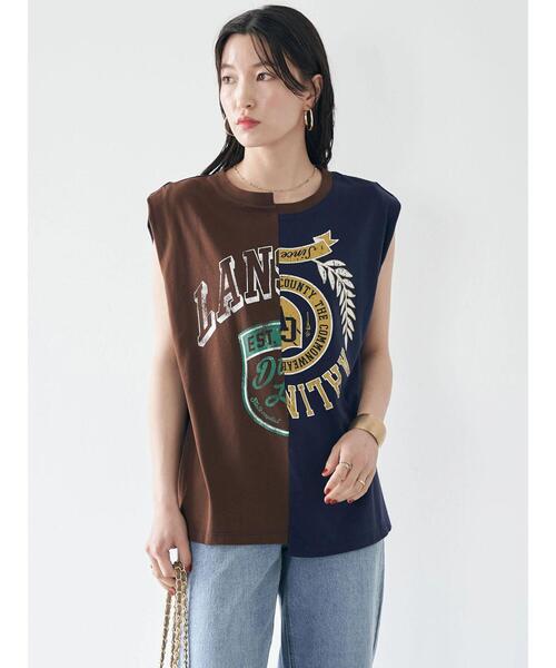 earth music&ecology（アースミュージックアンドエコロジー）の「パターン切替ノースリーブプルオーバー（Tシャツ/カットソー・レディース・その他6/杢グレー/ラベンダー・FREE）」の17枚目の写真