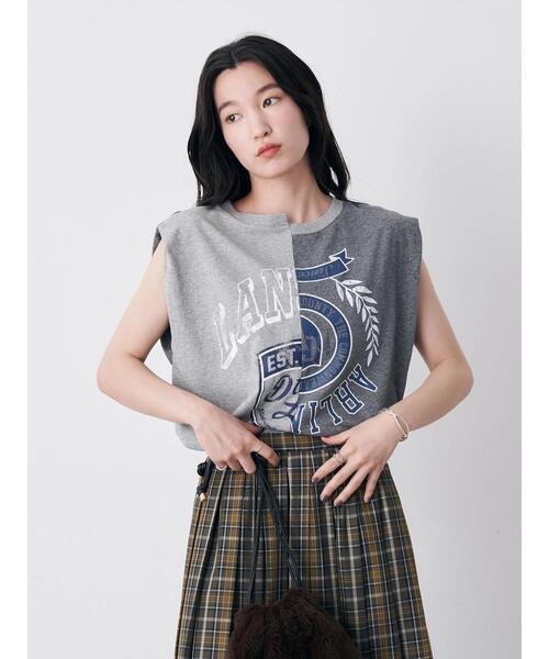 earth music&ecology（アースミュージックアンドエコロジー）の「パターン切替ノースリーブプルオーバー（Tシャツ/カットソー・レディース・その他6/杢グレー/ラベンダー・FREE）」の19枚目の写真