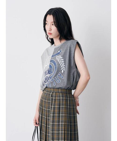 earth music&ecology（アースミュージックアンドエコロジー）の「パターン切替ノースリーブプルオーバー（Tシャツ/カットソー・レディース・その他6/杢グレー/ラベンダー・FREE）」の20枚目の写真