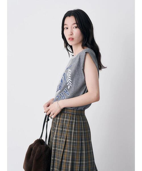 earth music&ecology（アースミュージックアンドエコロジー）の「パターン切替ノースリーブプルオーバー（Tシャツ/カットソー・レディース・その他6/杢グレー/ラベンダー・FREE）」の21枚目の写真